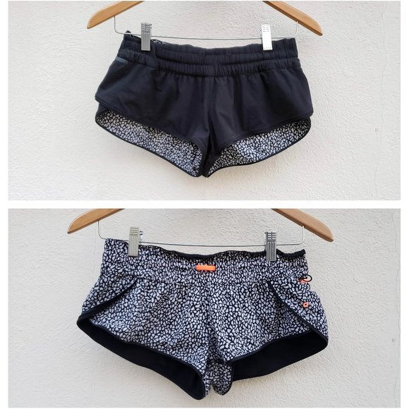 lululemon athletica Pants - Lululemon Reversible Shorts - Black Spec & Neon